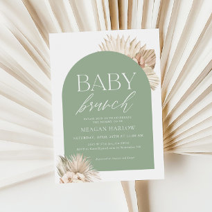 Invitation Boho Sage Green Genre Neutre Bébé Brunch