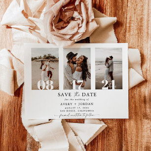 Invitation Boho Save the Date, photo minimaliste Enregistrer