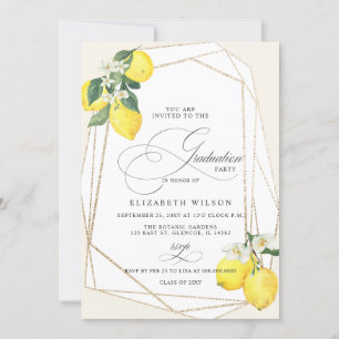 Invitation Boho Script Lemon Summer Photo Graduation