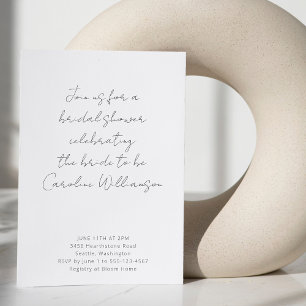 Invitation Boho Script noir blanc Fête des mariées moderne In