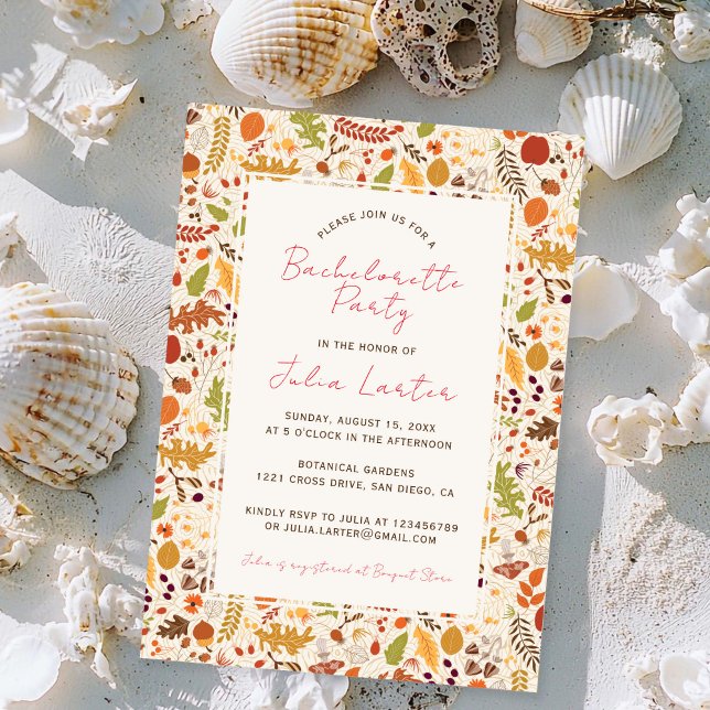 Invitation Boho Séché Rustique Automne Chutes Enterrement de  (Créateur téléchargé)