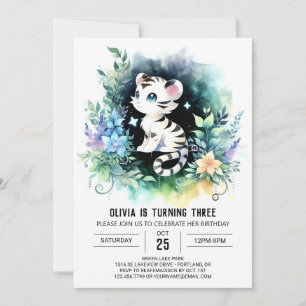 Invitation Boho Simple Tiger Anniversaire