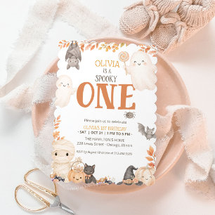 Invitation Boho Spooky One 1er Anniversaire Gentil Fantôme Ha