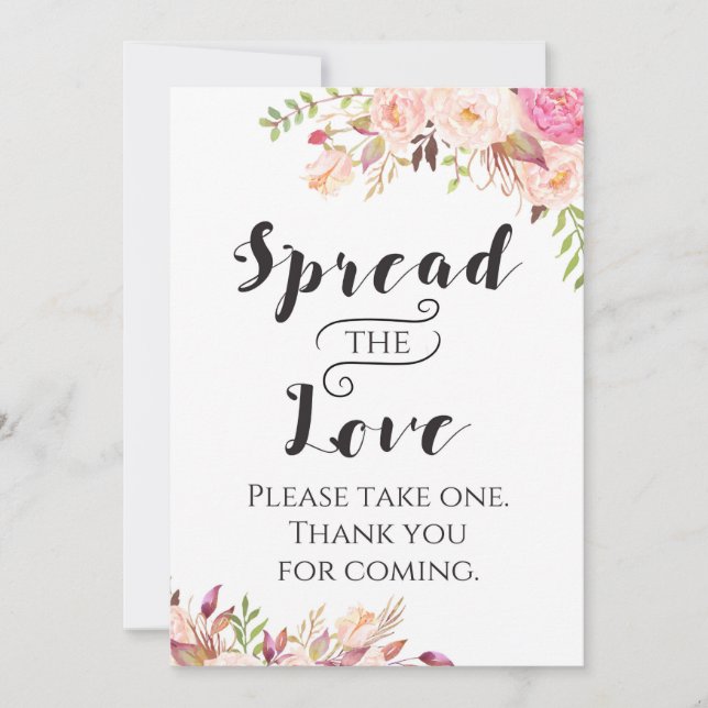 Invitation Boho Spread the Love Sign 5x7" Size (Devant)