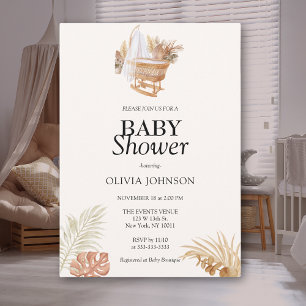 Invitation Boho Style Chic Bébé de Genre Neutre Fête Prénatal