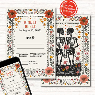 Invitation Boho Style de Presse à Caractères Squelette Tarot
