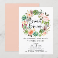 Boho Succulent Floral Wreath Bridal Brunch