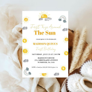 Invitation Boho Sun Premier voyage autour du soleil 1er anniv