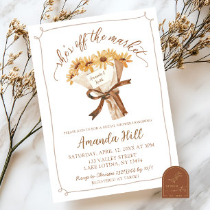 Invitation Boho Sunflower Bouquet Fête des mariées