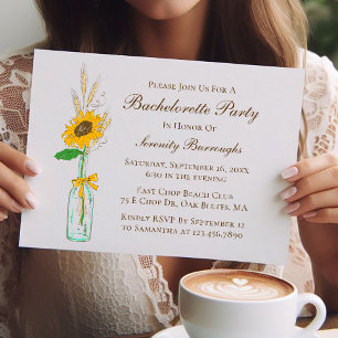 Invitation Boho Sunflower Country Jaune Floral Bachelorette