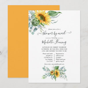 Invitation Boho Sunflower Eucalyptus Baby shower par courrier