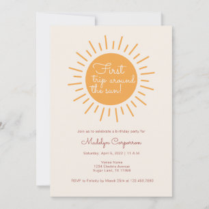 Invitation Boho Sunshine Premier anniversaire