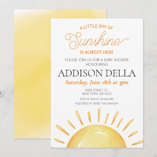 Invitation Boho Sunshine Soleil Thème Garçon Baby shower fill