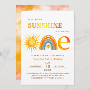 Invitation Boho Sunshine une fête aquarelle