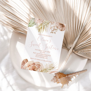 Invitation Boho Sweet sixteen Floral 16e anniversaire