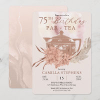 Boho Teapot Hydrangeas Pampas 75ème anniversaire