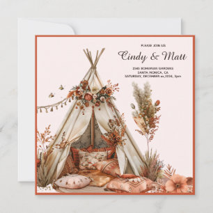 Invitation Boho Tent Garden Floral Mariage