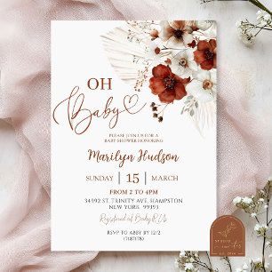 Invitation Boho Teracotta Oh Baby Baby shower