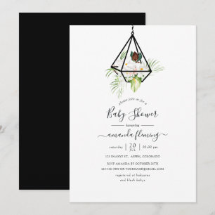 Invitation Boho Terarium géométrique Baby shower Floral