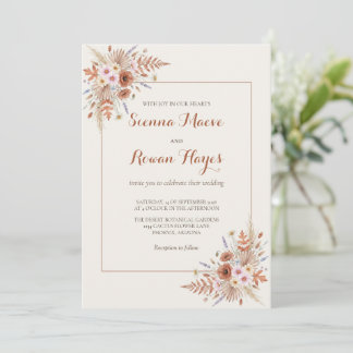 Invitation Boho Terracotta Arch & Pampas Grass Wedding