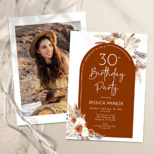 Invitation Boho Terracotta Arch Photo 30e anniversaire
