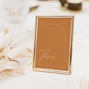 Invitation Boho Terracotta Arche Tableau Trois Numéro De Tabl