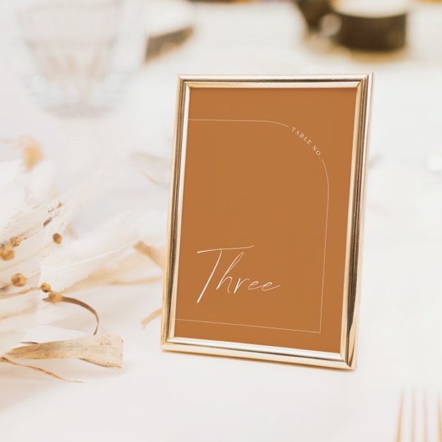 Invitation Boho Terracotta Arche Tableau Trois Numéro De Tabl (Boho Terracotta Arch Table Three Table Number)