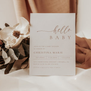 Invitation Boho Terracotta Baby shower neutre entre les sexes