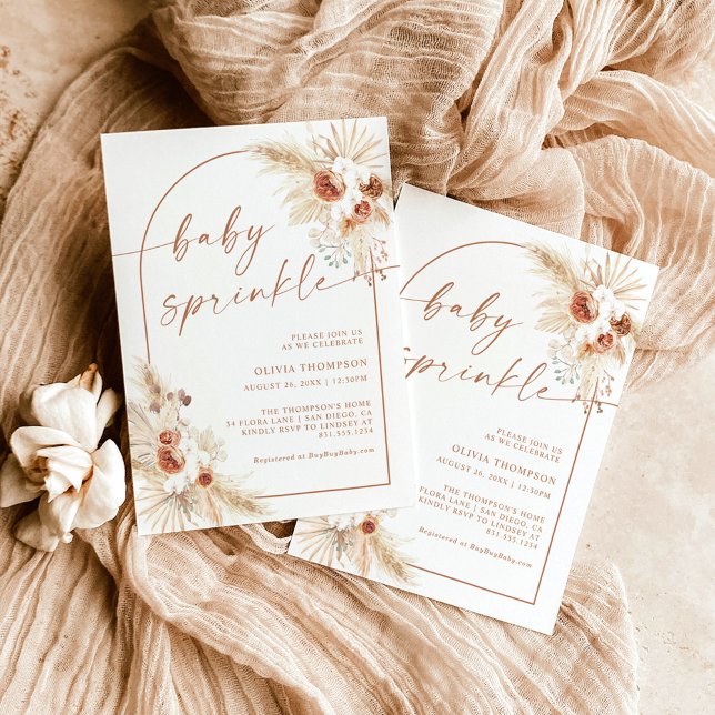Invitation Boho Terracotta Baby Sprinkle Douche (Créateur téléchargé)