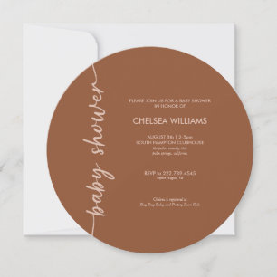 Invitation Boho Terracotta Brown + Baby shower beige