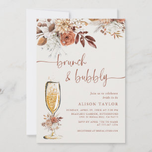 Invitation Boho Terracotta Brunch Fête des mariées Bubbly