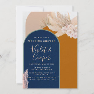 Invitation Boho Terracotta et Marine Arch Wedding shower