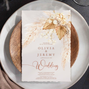 Invitation Boho Terracotta Fleurs séchées et Grass Pampas