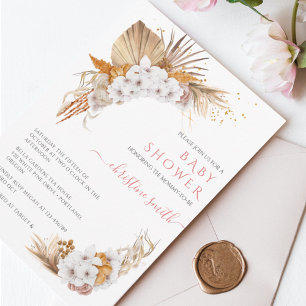 Invitation Boho Terracotta Floral Chic Watercolor Baby shower