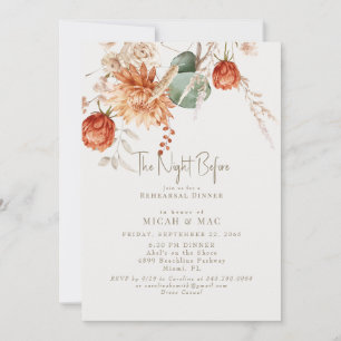 Invitation Boho Terracotta Floral La Nuit Avant