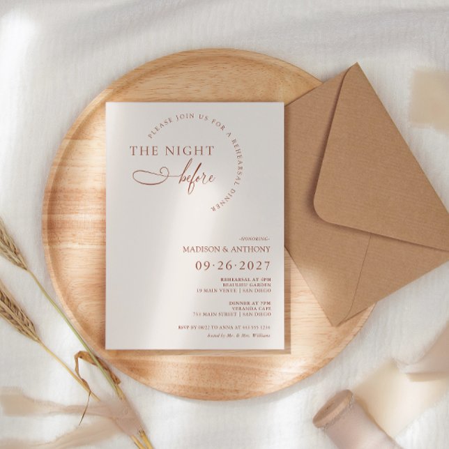 Invitation Boho Terracotta moderne - Dîner de répétition (Créateur téléchargé)