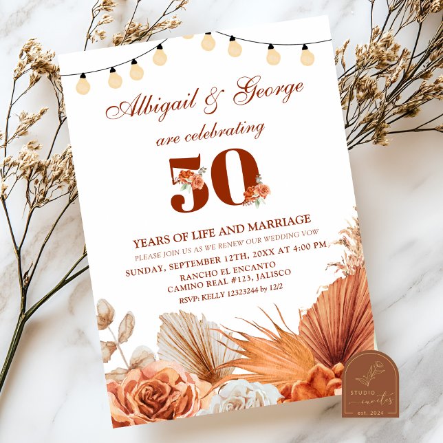 Invitation Boho Terracotta On célèbre toujours l'anniversaire (Créateur téléchargé)