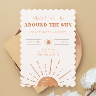 Invitation Boho Terracotta Orange Premier Voyage Autour Du So