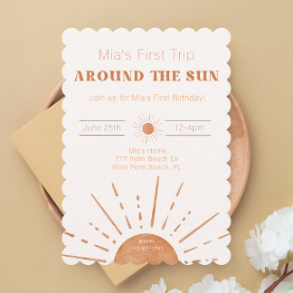 Invitation Boho Terracotta Orange Premier Voyage Autour Du So