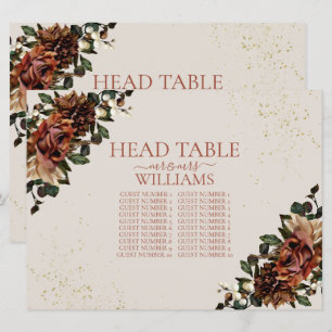 Invitation Boho Terracotta Verdure Floral Head Table assise