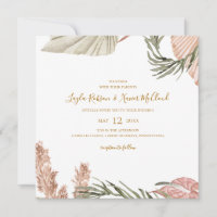 Boho Tropical Botanical | Mariage Carré simple