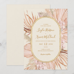 Invitation Boho Tropical Botanical Mariage Décontracté ivoi