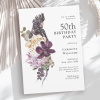 Boho Tropical Purple Parrot 50e anniversaire
