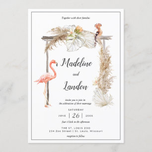 Invitation Boho Tropical Zoo Mariage Destination