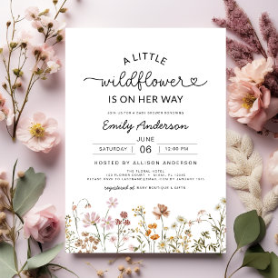 Invitation Boho Un Baby shower Floral Un Peu Fleur sauvage