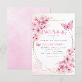 Invitation Boho Un petit papillon est en chemin Baby shower