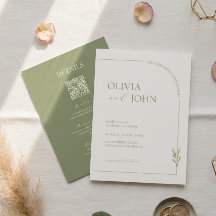 Boho Vert Sauge & Lin Minimaliste avec Détails & Q