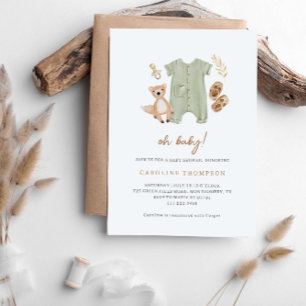 Invitation Boho Vêtements Baby shower neutre pour les femmes