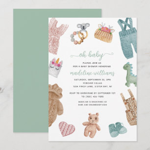 Invitation BOHO Vêtements de bébé Genre Neutre Oh Baby shower