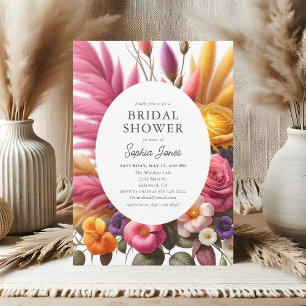Invitation Boho Vibrant Fleur Fête des mariées Cottagecore